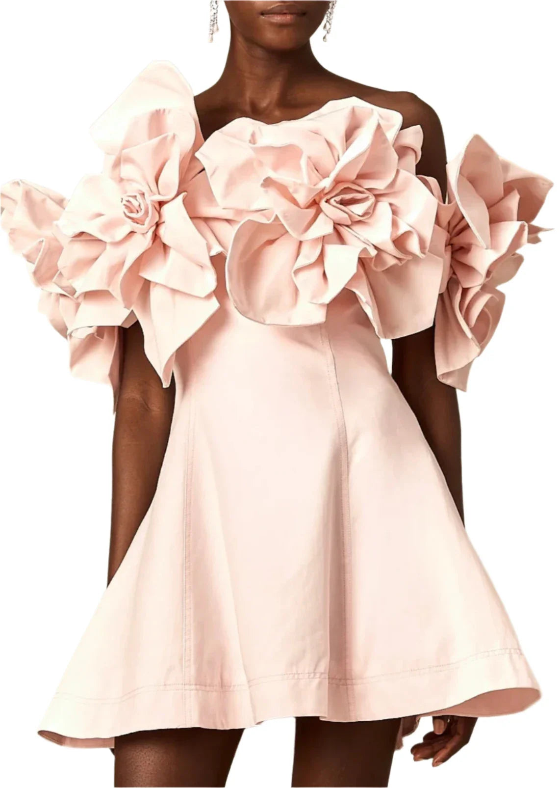 ISIDORA OFF-SHOULDER 3D-PETAL MINI DRESS
