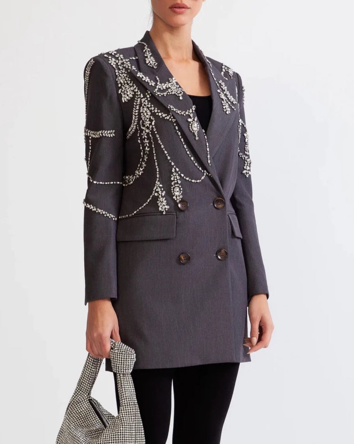 NEXT DAY DELIVERY JAFIT Crystals Blazer Dress M