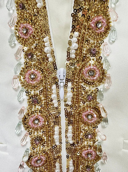 JEKA Gold Applique Bodycon Suit