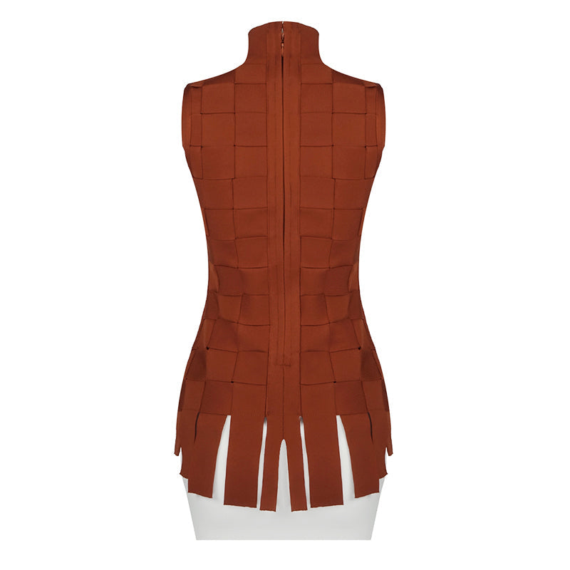 JESSA High neck Brown and white Bandage Set