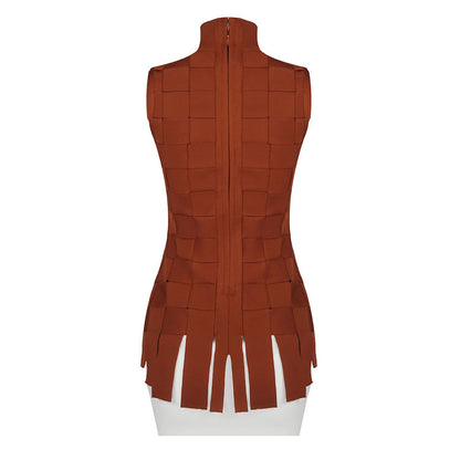 JESSA High neck Brown and white Bandage Set