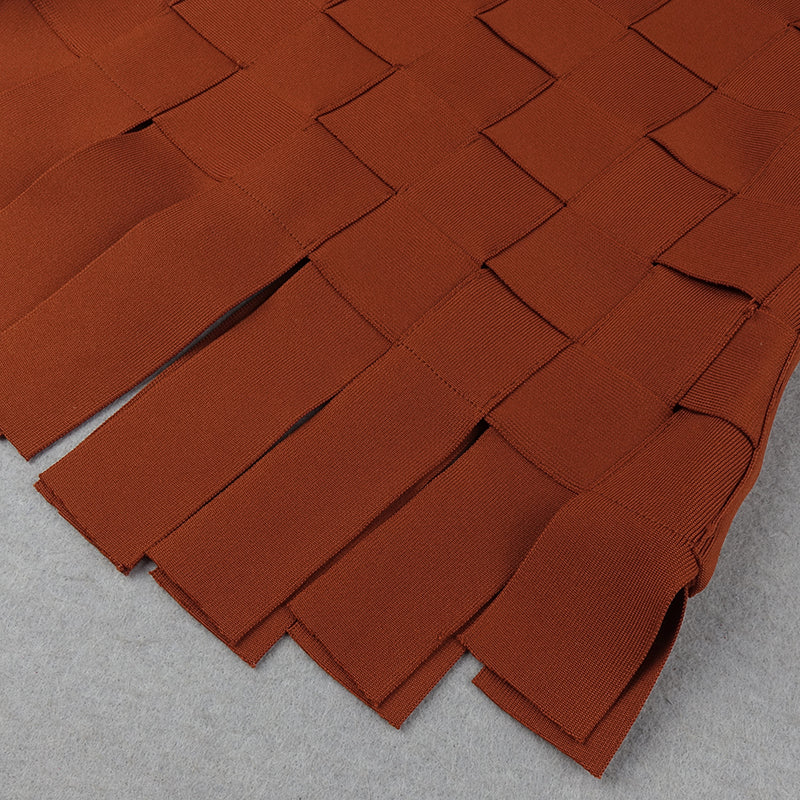 JESSA High neck Brown and white Bandage Set