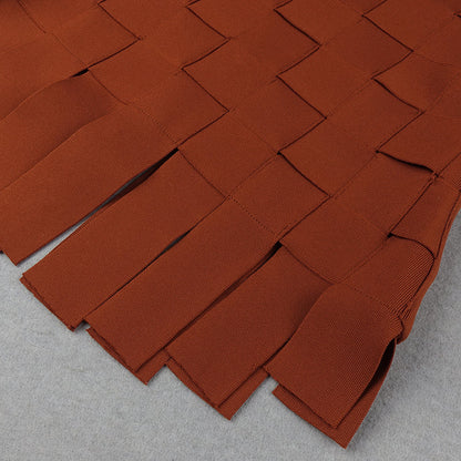 JESSA High neck Brown and white Bandage Set
