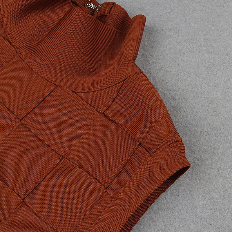 JESSA High neck Brown and white Bandage Set