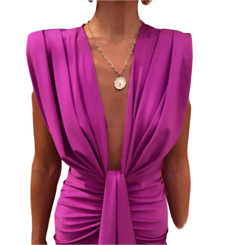NEXT DAY DELIVERY JIN Sexy V Neck Bodycon Dress