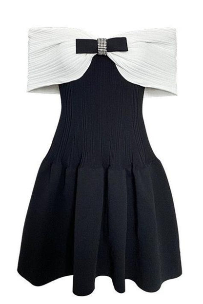 JULSIE Off of the Shoulder Flare Bodycon Dress