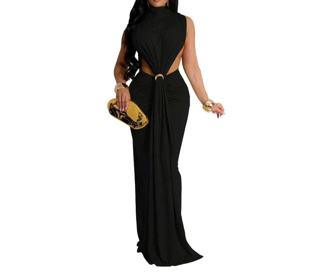 LAIKA Sexy Cut Out Maxi Summer Dress BLACK