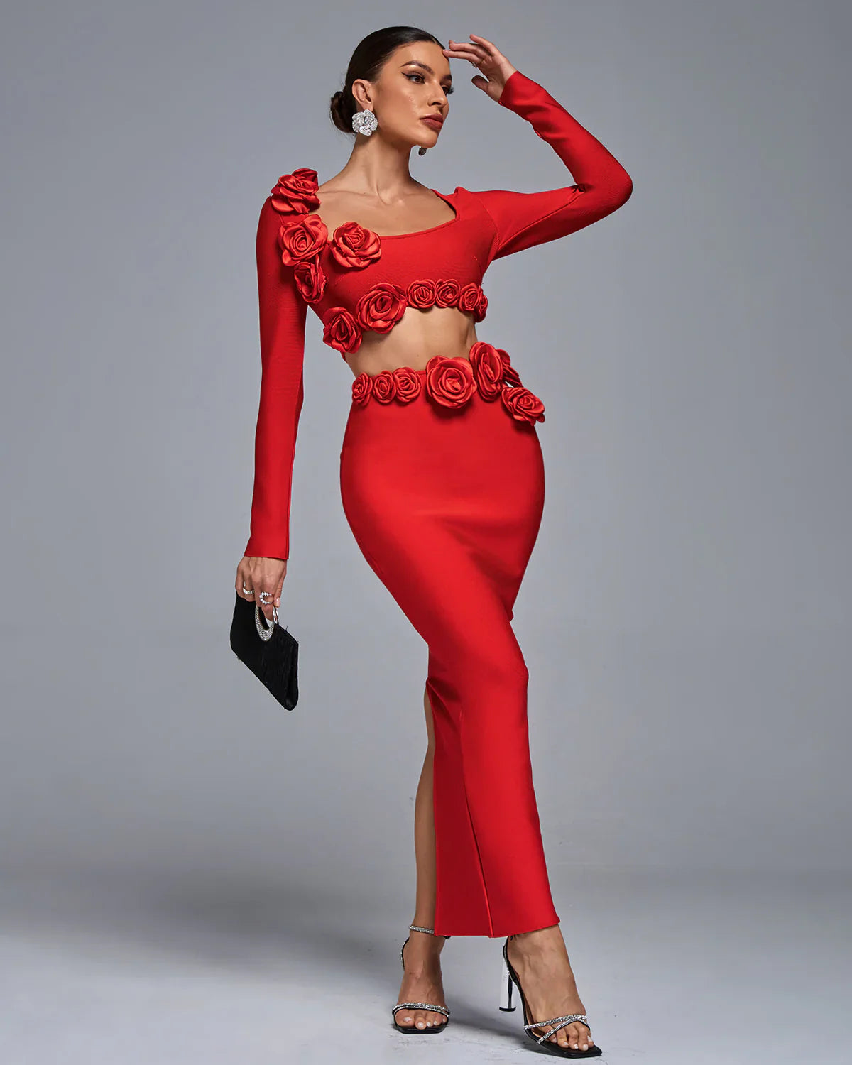 LARONA Flowers Bandage Two Piece Set
