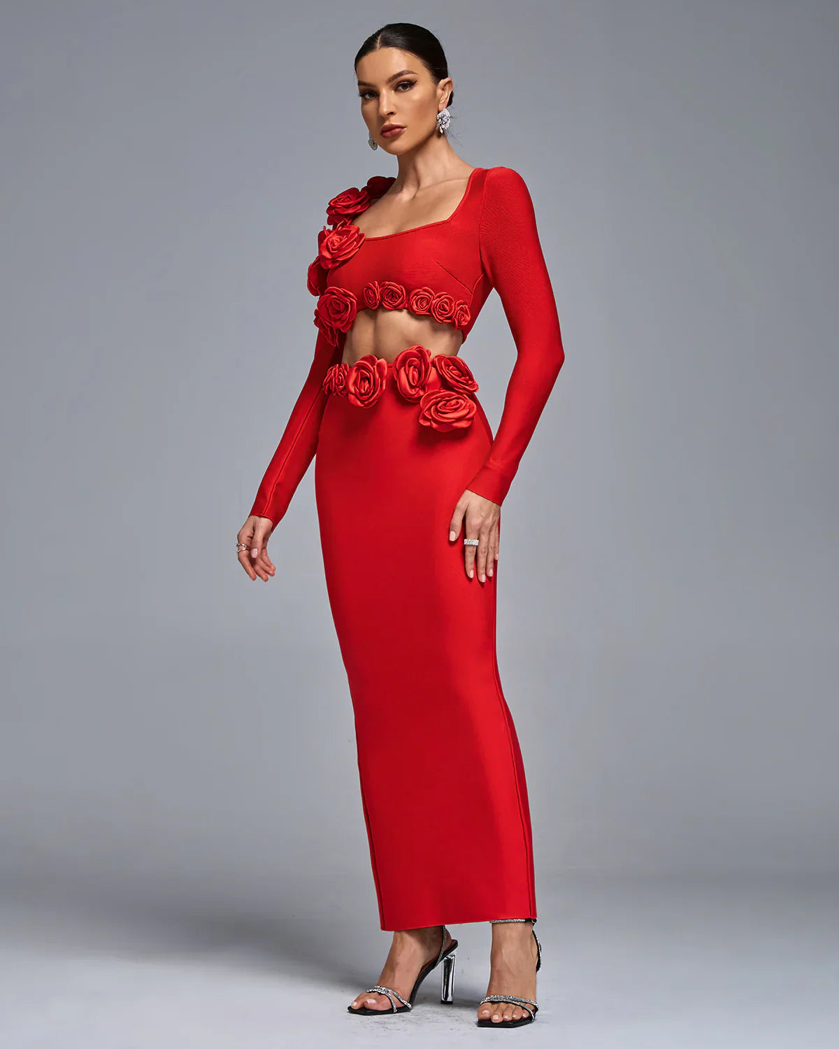LARONA Flowers Bandage Two Piece Set