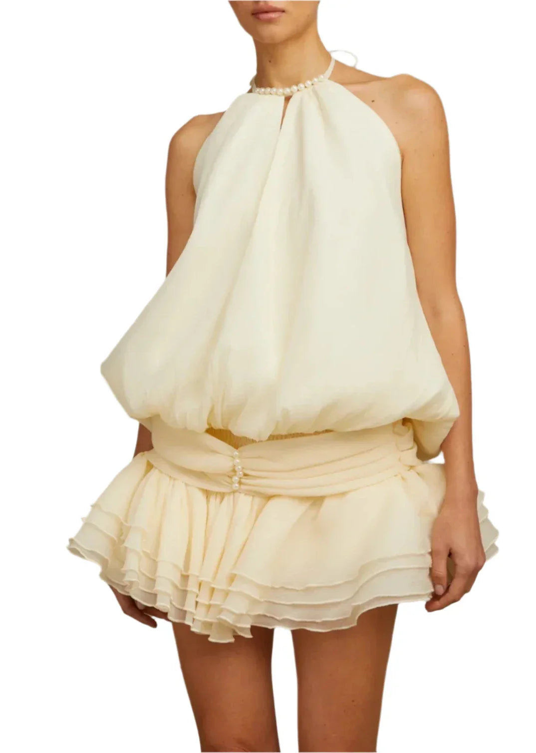 NEXT DAY DELIVERY LILOU HALTERNECK PEARL MINI DRESS