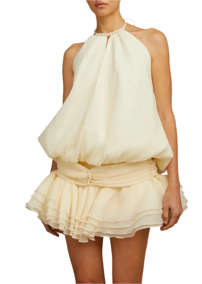 NEXT DAY DELIVERY LILOU HALTERNECK PEARL MINI DRESS