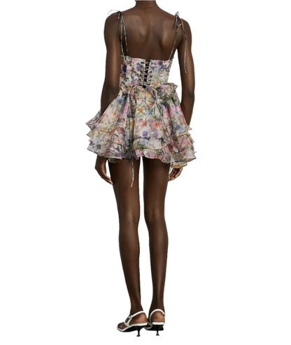 NEXT DAY DELIVERY LINA Flowers Corset Mini Bodycon Dress