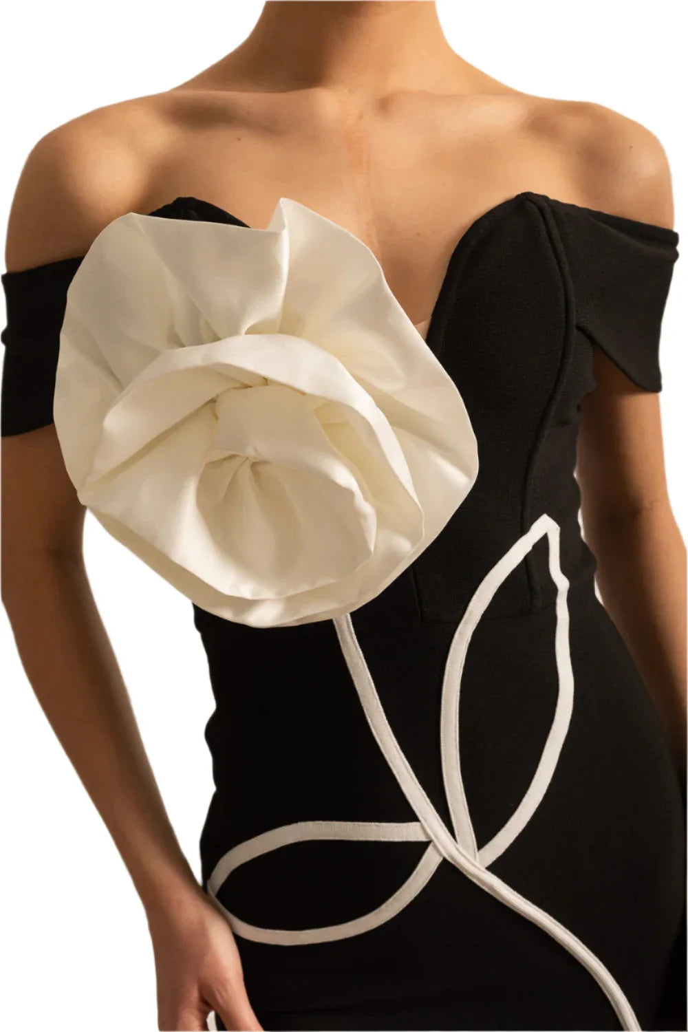 LISA 3D Big Flower Mini Bandage Dress