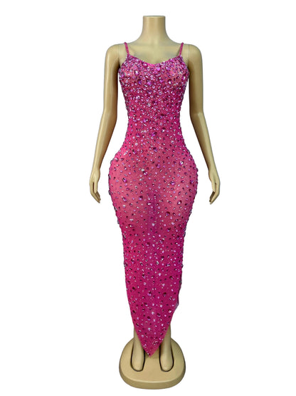 LUNARIA Crystal Gradient Mermaid Gown PINK