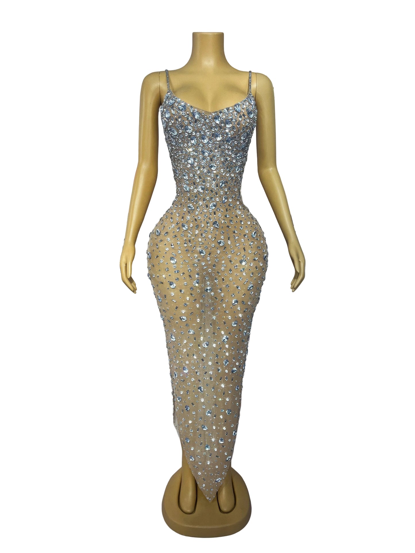 LUNARIA Crystal Gradient Mermaid Gown SILVER