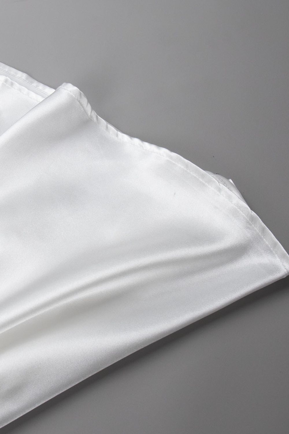 Back Elastic Waist Satin Ankle Length Skirt