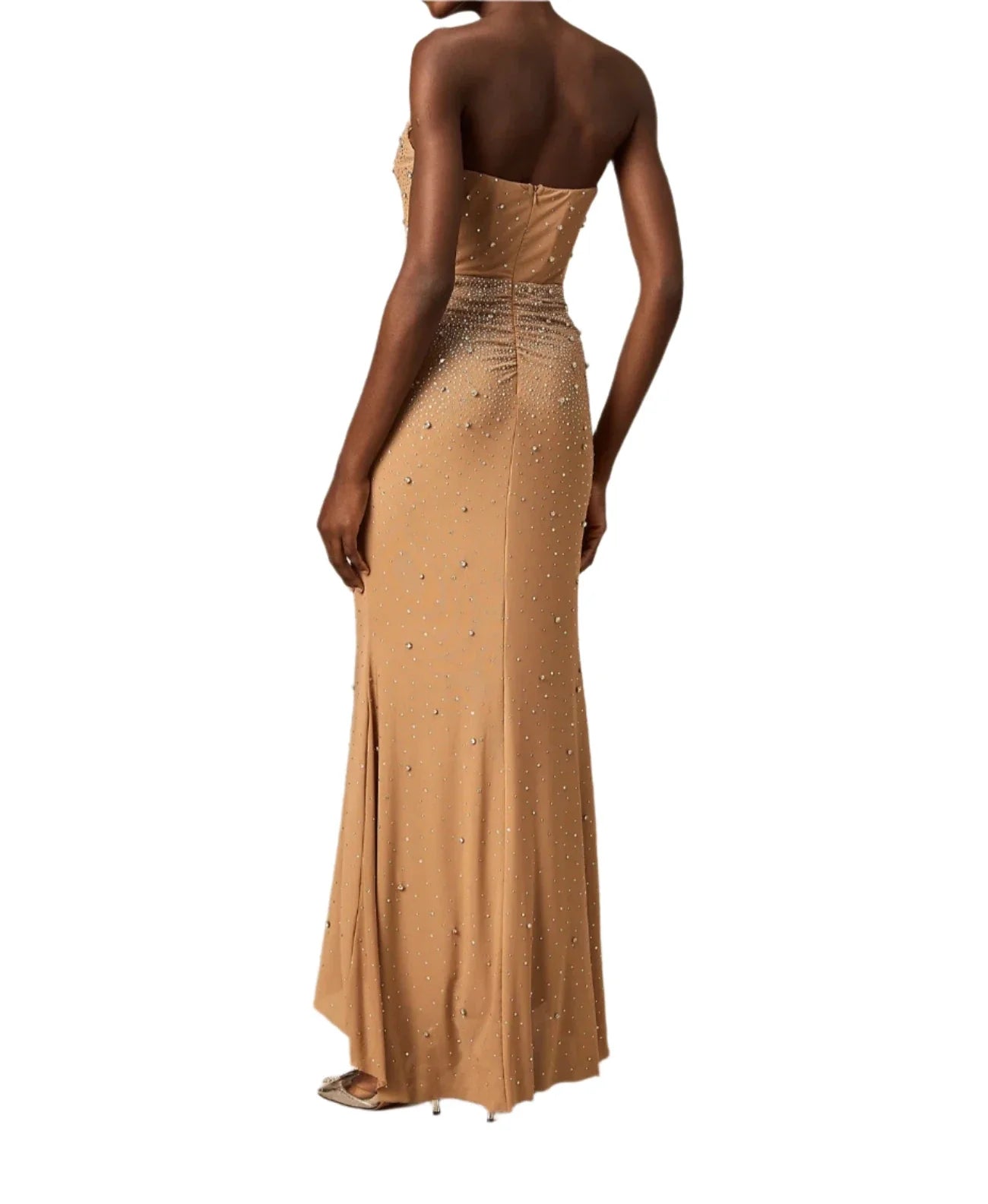 MAEVA CRYSTAL SMOCKED MAXI DRESS