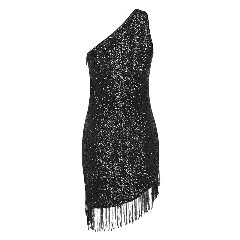 MAGDALENA One Shoulder Sequins Bodycon Dress