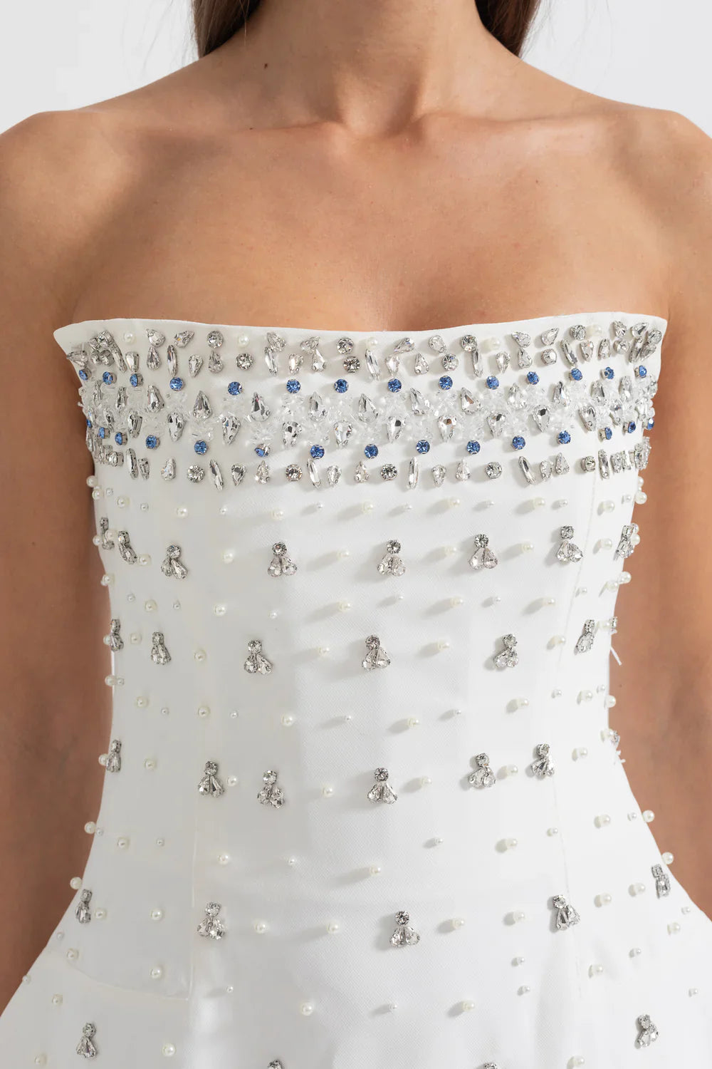 MELISSA Strapless Crystals Mini Bodycon Dress