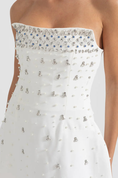 MELISSA Strapless Crystals Mini Bodycon Dress