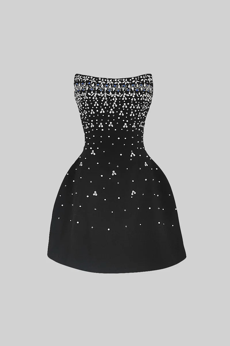 MELISSA Strapless Crystals Mini Bodycon Dress
