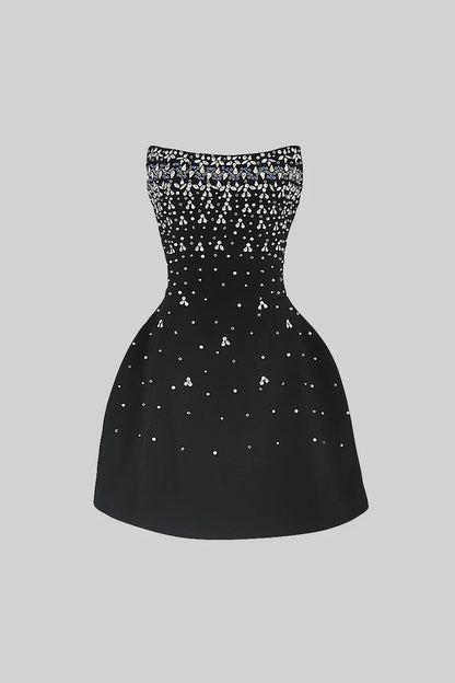 MELISSA Strapless Crystals Mini Bodycon Dress
