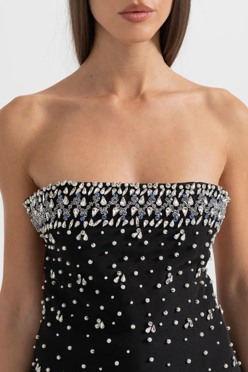 MELISSA Strapless Crystals Mini Bodycon Dress