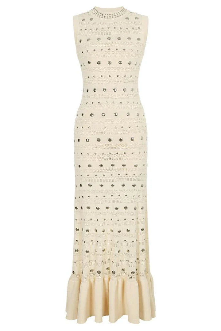 MILENA Knit Maxi Bodycon Dress NUDE