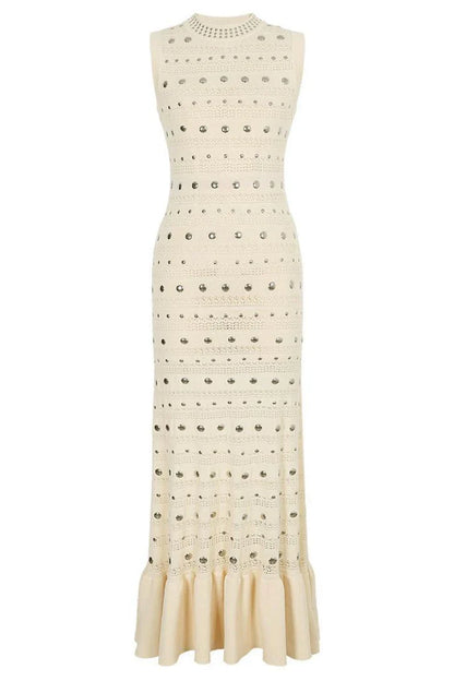 MILENA Knit Maxi Bodycon Dress NUDE