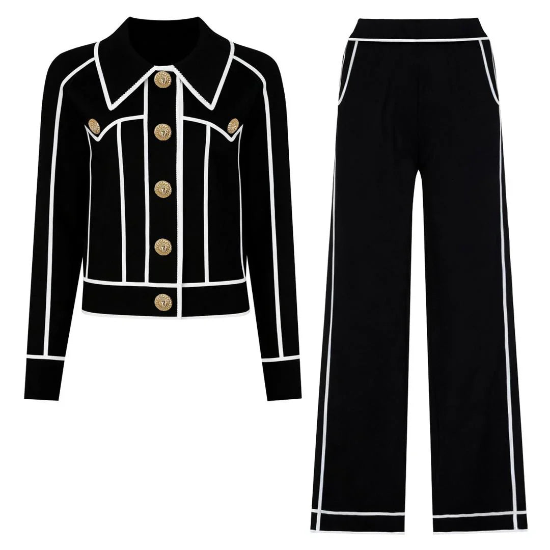 MILIANA Tweed Tailored Two-Piece Set with Contrast Trim