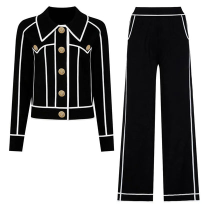 MILIANA Tweed Tailored Two-Piece Set with Contrast Trim