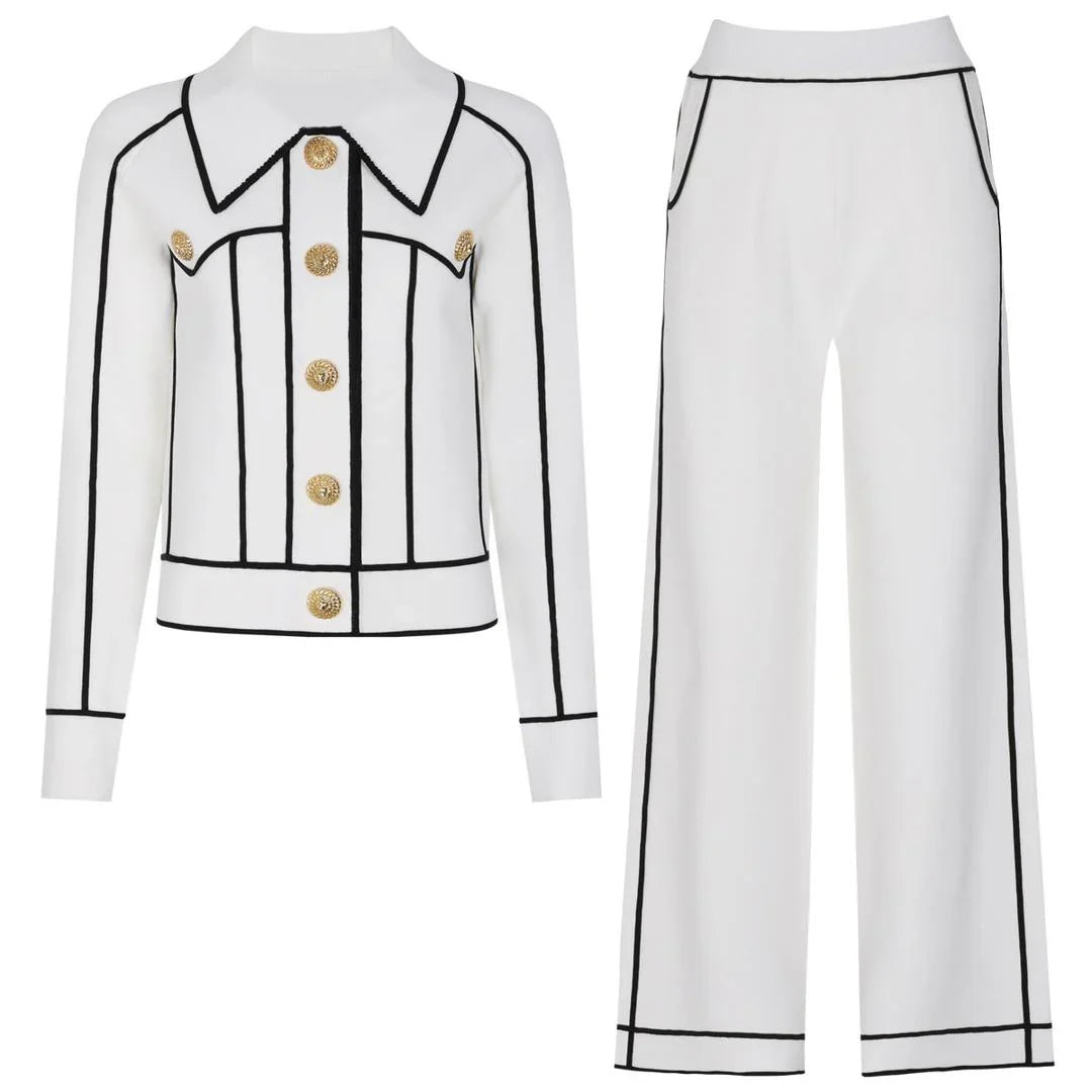 MILIANA Tweed Tailored Two-Piece Set with Contrast Trim