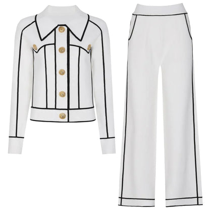 MILIANA Tweed Tailored Two-Piece Set with Contrast Trim