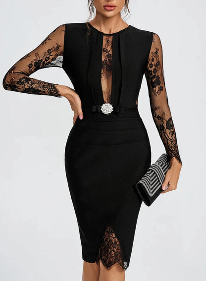 NEXT DAY DELIVERY MIRARI Sexy Bandage Midi Dress