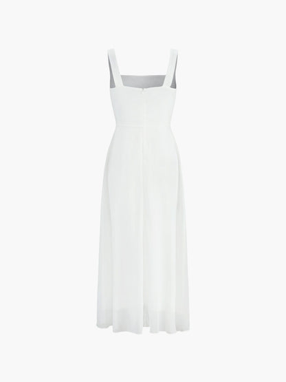 Aria | Women's Square Neck A-Line Midi Dress Summer Wedding