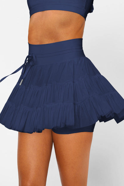 Ruched Mini Skort with Pockets