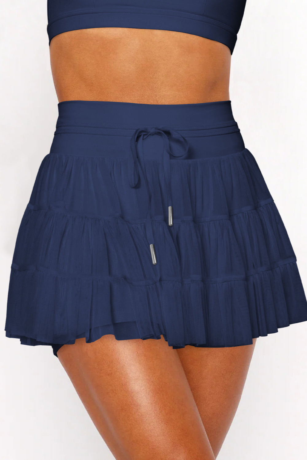 Ruched Mini Skort with Pockets