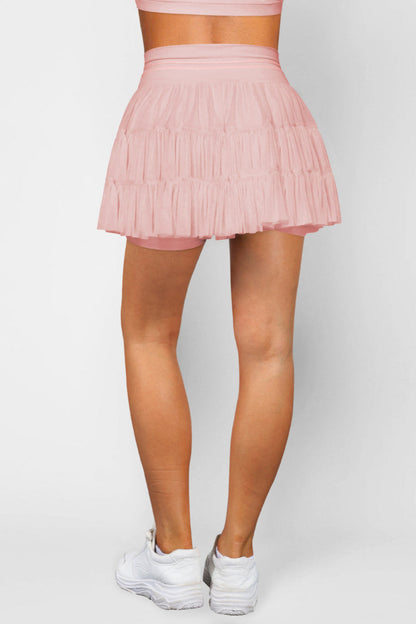 Ruched Mini Skort with Pockets