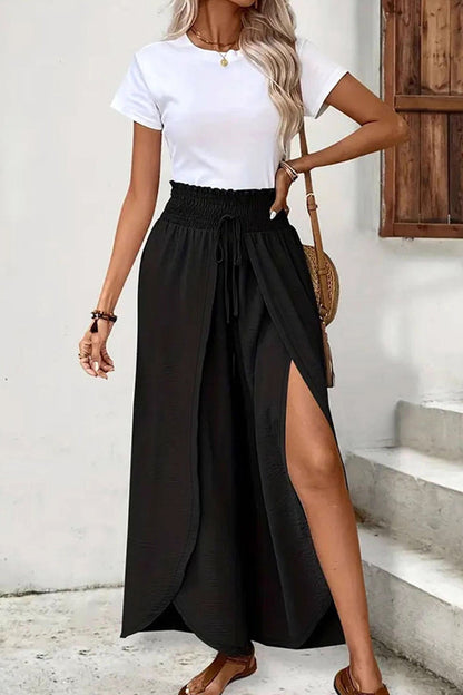 High-Rise Slit Leg Pants