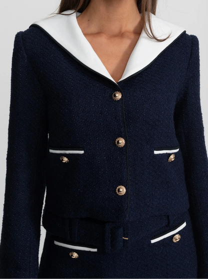 NAKIA Tweed Jacket and Skort Bodycon Set