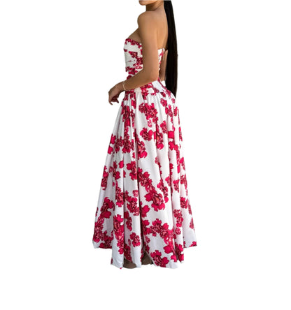 NANCY Strapless Floral Maxi Dress