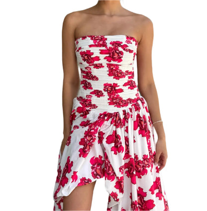 NANCY Strapless Floral Maxi Dress