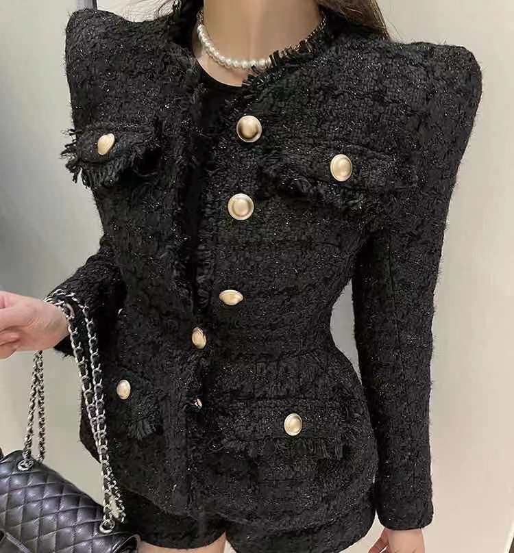NIKITA Blazer and Short Luxury Set BLACK