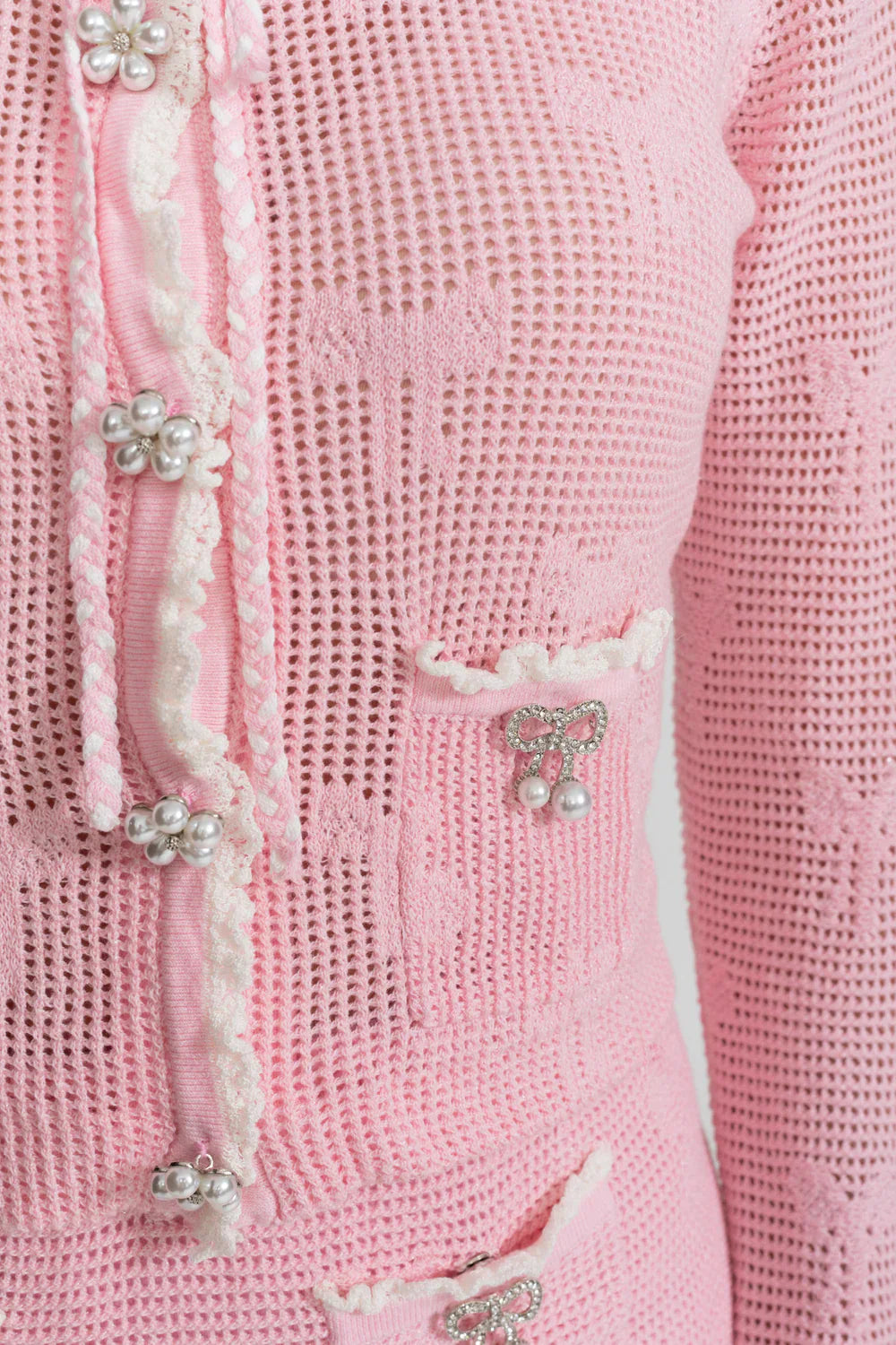 NISA Knit Bows Mini Bodycon Set