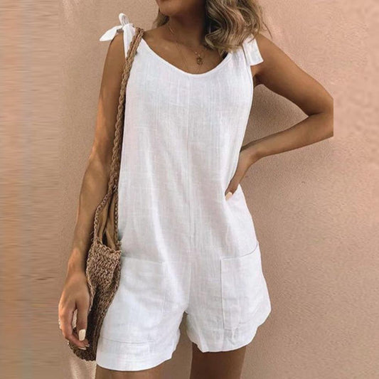 Shirley™ | Bow Strap Pocket Playsuit