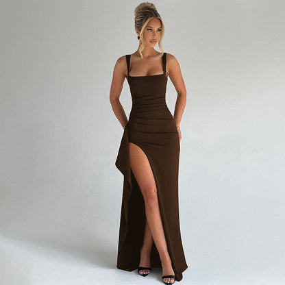Faith™ | Elegant Formal Slip Maxi Dress with Open Back
