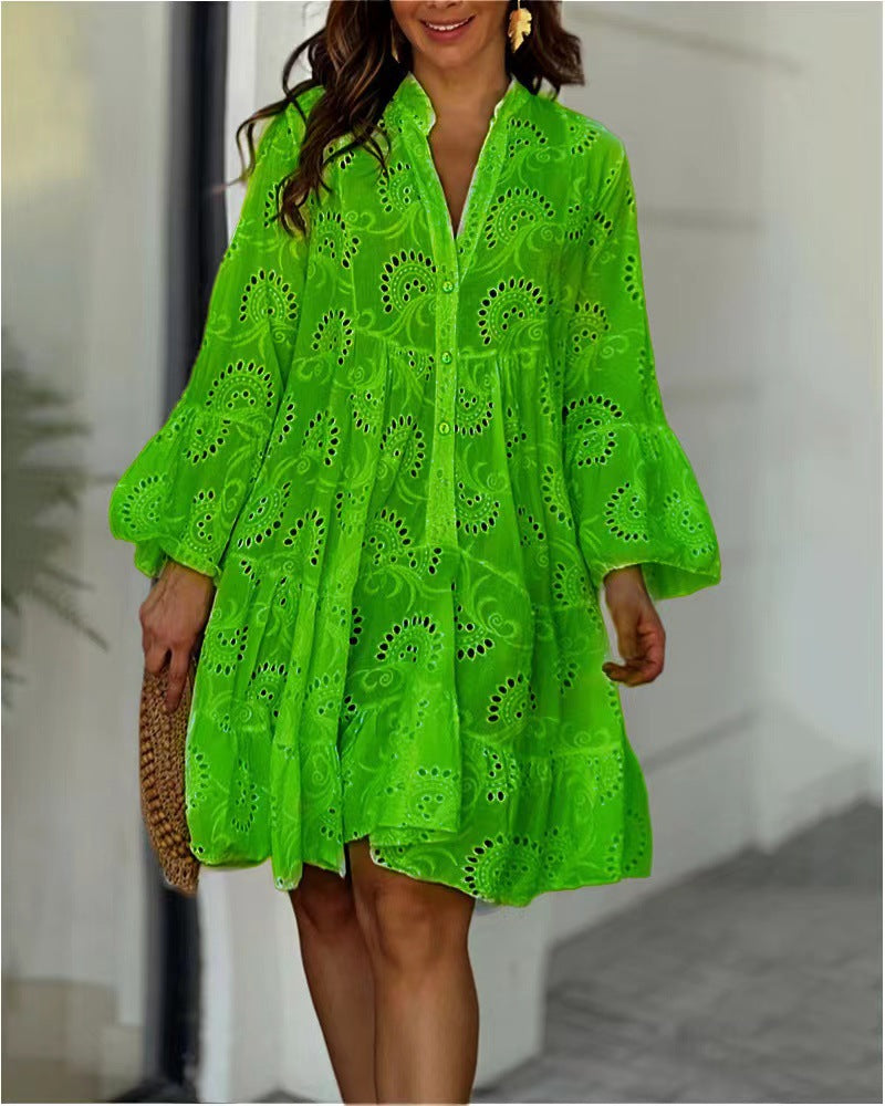 Vivian™ | Pattern Tiered Mini Dress