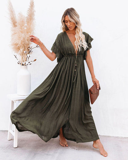 Annabelle | Women's Wrap V Neck Boho Flowy Beach Cover Up Beach