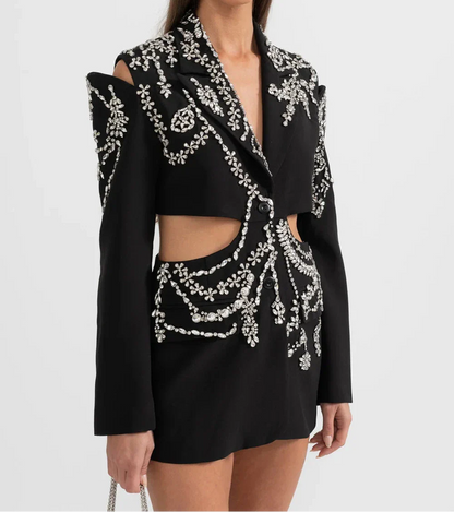 OLENKA CUT OUT EMBROIDERED ELEGANT BLAZER