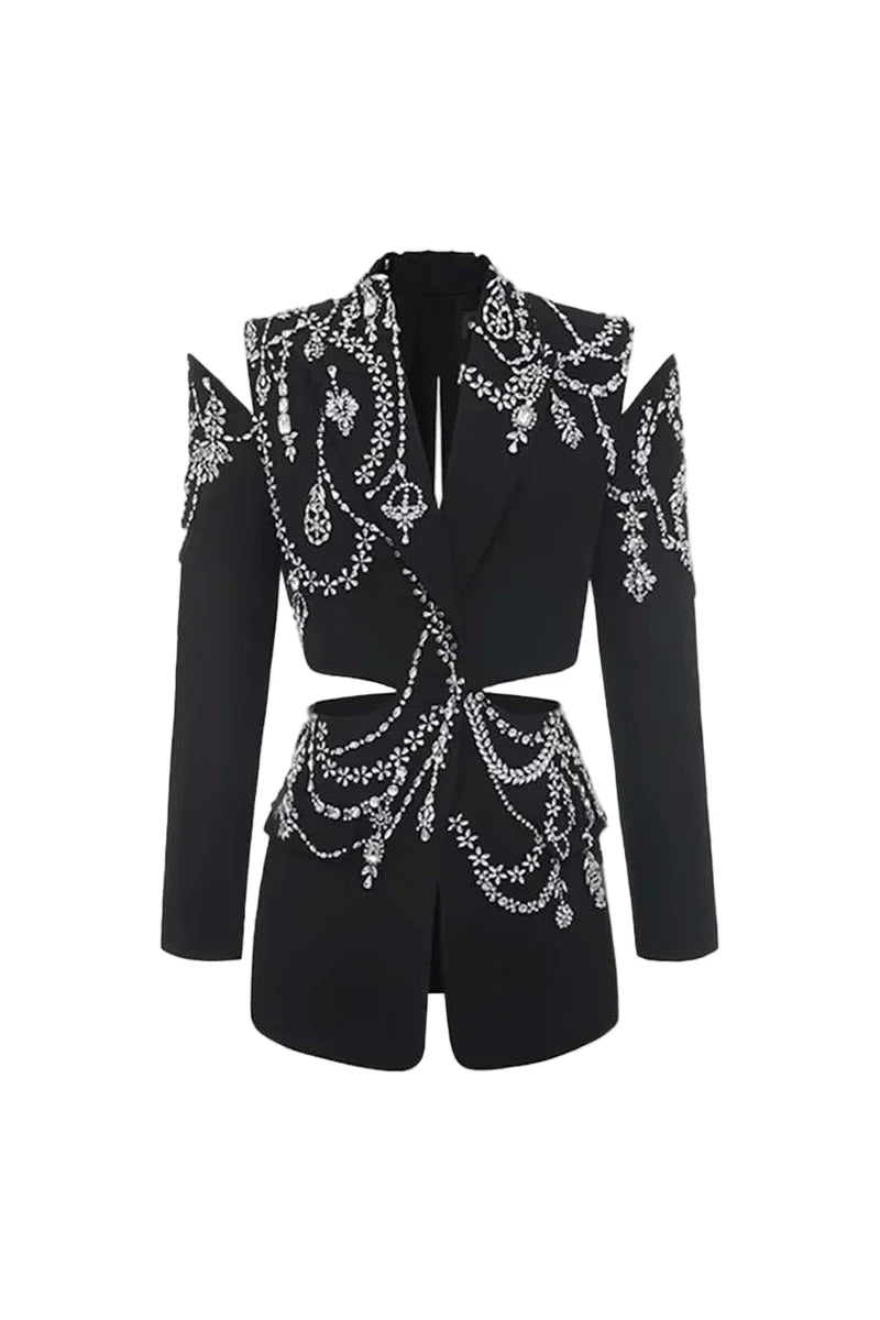 OLENKA CUT OUT EMBROIDERED ELEGANT BLAZER